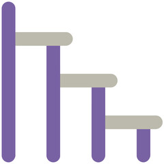 Stair Fence Bold Line Vector Icon

