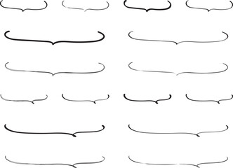 Obraz premium かわいい手書きの下線ふきだしセット 黒 白黒 Hand Drawn Speech Bubble Images black