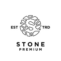 Stone line  initial S logo icon design illustration template