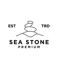 Stone line  logo icon design illustration template