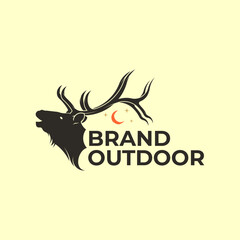 Deer brand outdoor logo template