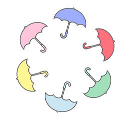 梅雨　カラフルな傘