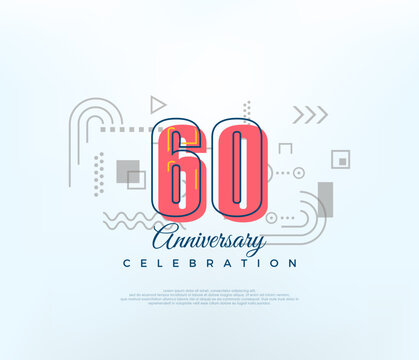 Premium Vector  Happy anniversary wishes 60th celebration