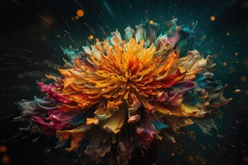Fototapeta na wymiar surreal flower explosion Generative AI