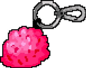 Obraz premium car keychain key game pixel art retro vector. bit car keychain key. old vintage illustration