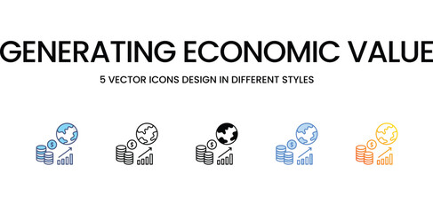 sustainable growth icons set vector stock illustration.