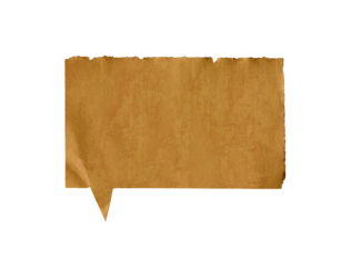 Paper bubble text in rectangle shape. Bubble speech in vintage paper texture