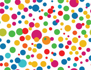 Fototapeta na wymiar seamless pattern of colorful balls on white background