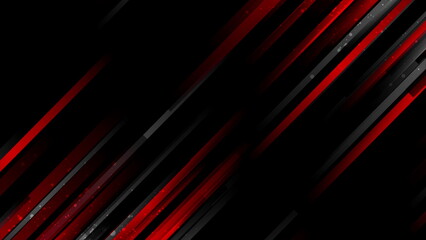 Abstract geometry backgroud with red black stripes and dots © saicle