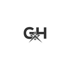 Initial letter GH real estate logo design template GH home or house letter logo