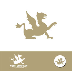 dragon logo with wings icon vector illustration, the mini dragon logo, the gold dragon used for luxury purposes,
dragon logo with an icon