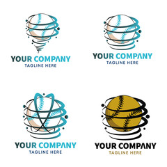 Collection set of baseball Vector, Baseball logo, and baseball typhoons, vector illustration.
baseball typhoon logotype vector