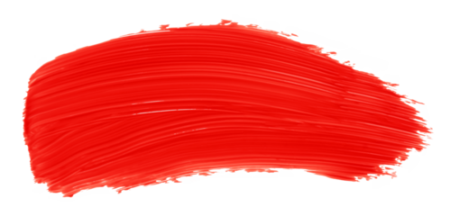 Shiny red brush watercolor painting isolated on transparent background. watercolor png