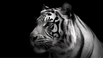 roaring beast black and white tiger