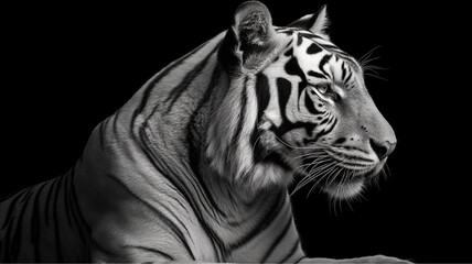 roaring beast black and white tiger