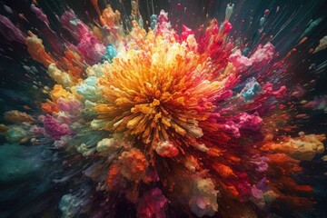 Obraz premium surreal flower explosion Generative AI