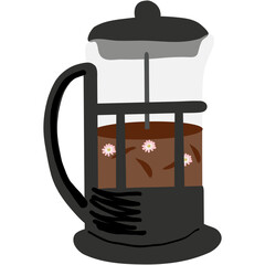 Glass teapot vector tea kettle illustration icon