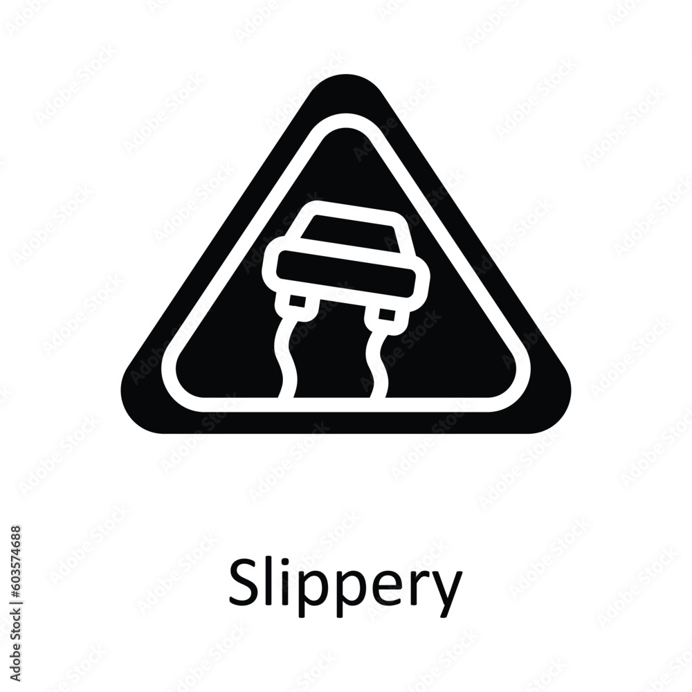 Aufkleber slippery vector outline icon design illustration. work in progress symbol on white background eps 10