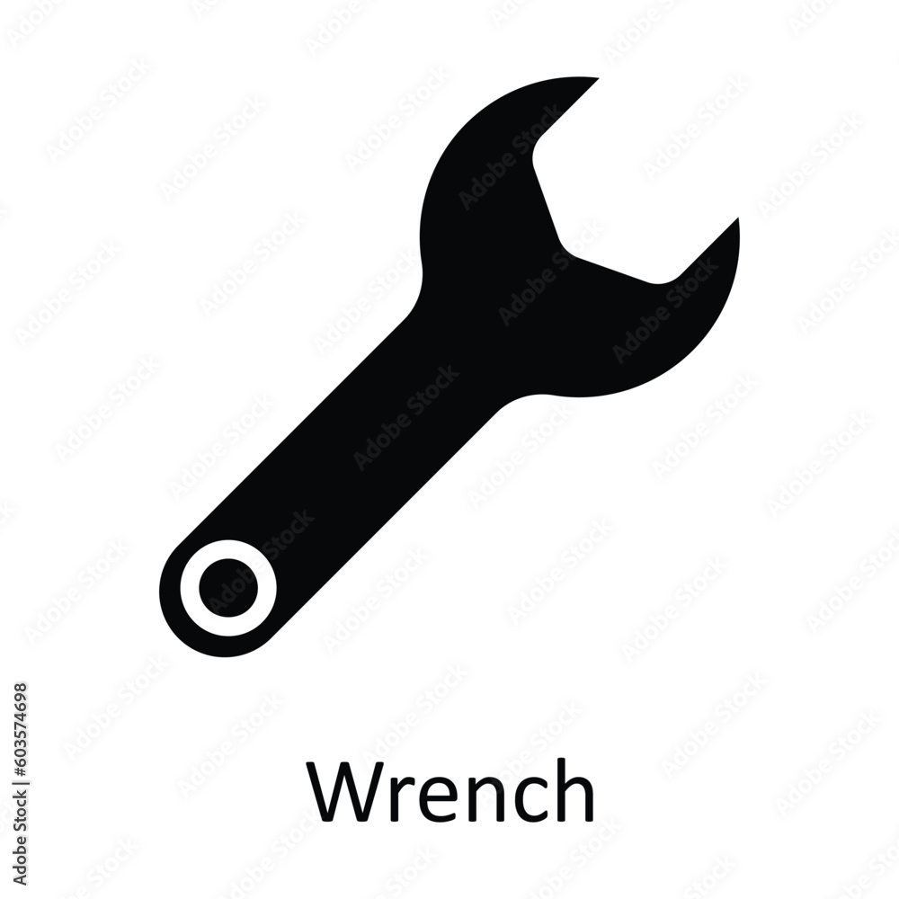 Poster wrench vector outline icon design illustration. work in progress symbol on white background eps 10 f