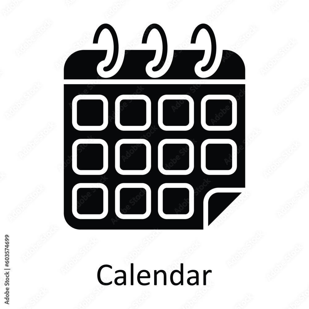 Poster calendar vector outline icon design illustration. work in progress symbol on white background eps 10