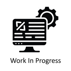 Work In Progress vector   outline Icon Design illustration. Work in progress Symbol on White background EPS 10 File
