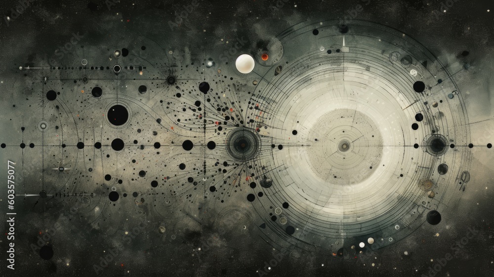 Aufkleber abstract circle in time circles in deep circle , generative ai