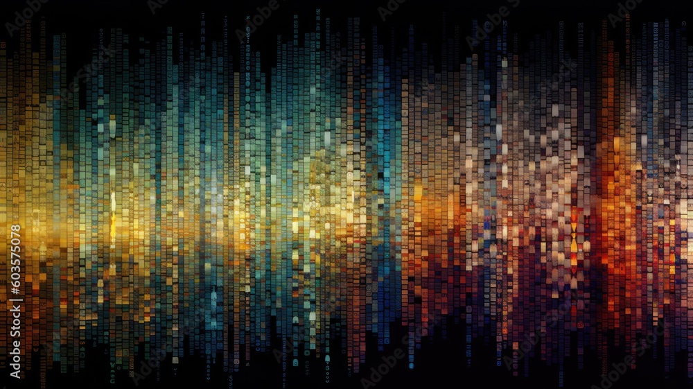 Poster abstract source code on a screen vivid light tone , generative ai