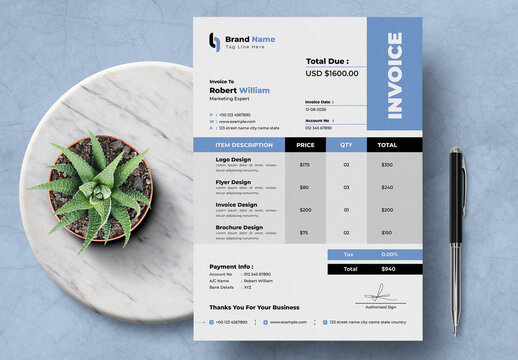 Creative and Professional Invoice Design