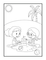 Summer Coloring Page For Kids