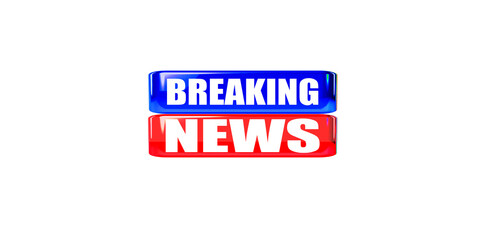 Breaking news minimalistic logo on white background. Entertaining show with news. Illustration

