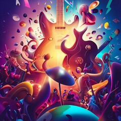 Abstract illustration for music festival poster 