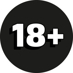 Obraz premium 18 plus or 18+ age limit sign