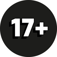 17 plus or 17+ age limit sign