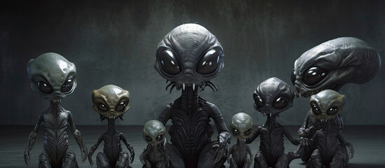 a group of aliens, extraterrestrials