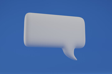 3D Bubble speech floting onblue background.