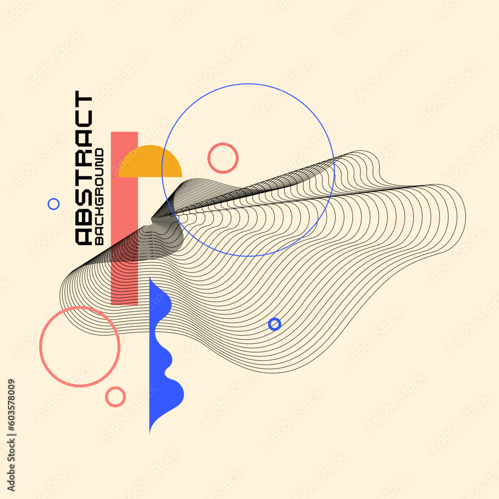 Poster composition with geometric shapes. abstract background for design.