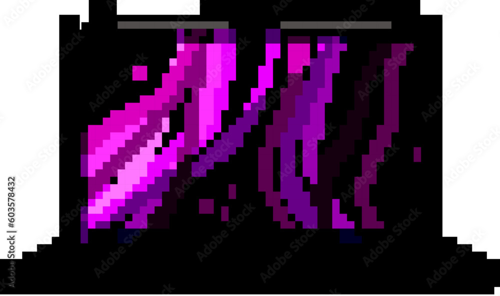 Poster keyboard laptop gaming game pixel art retro vector. bit neon internet, game computer keyboard laptop