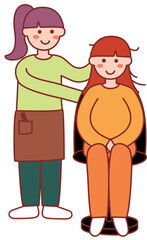 Hairdresser Checking Hair of Client