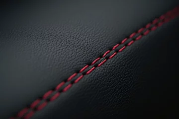 Fotobehang Close up leather pleats stitch work. Ai © Ara Hovhannisyan