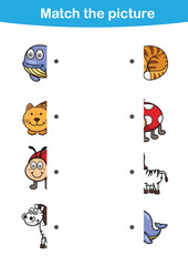 Matching children educational game.Match pictures