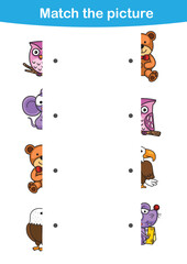 Fototapeta premium Matching children educational game.Match pictures