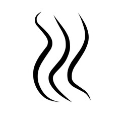 Wavy line vector of rising steam or smoke. Coffee aroma line concept Isolated on white background.