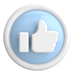 Like button. Like icon. 3D illustration.