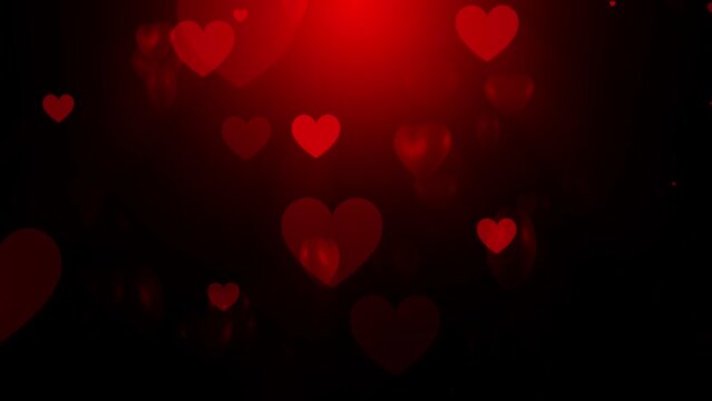 Flowing valentine`s heart bubbles on pink background