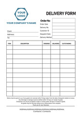 Delivery Form Template