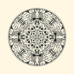 Vector-free mandala template - draw and simple style good for background or ornament.