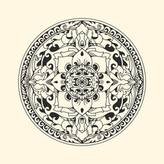 Vector-free mandala template - draw and simple style good for background or ornament.