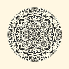 Vector-free mandala template - draw and simple style good for background or ornament.
