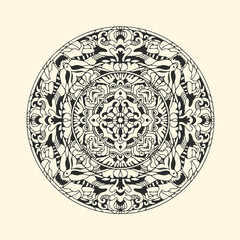 Vector-free mandala template - draw and simple style good for background or ornament.