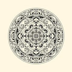 Vector-free mandala template - draw and simple style good for background or ornament.